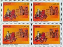 C 1741 Selo Corpo de Bombeiro Carruagem Militar 1991 Quadra