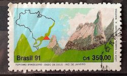 C 1743 Selo Turismo Dedo de Deus Mapa 1991 Circulado 1