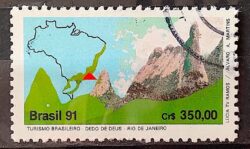 C 1743 Selo Turismo Dedo de Deus Mapa 1991 Circulado 3