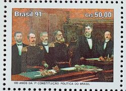 C 1751 Selo 100 Anos Constituicao Politica Direito 1991