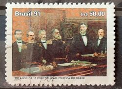 C 1751 Selo 100 Anos Constituicao Politica Direito 1991 Circulado 2