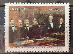 C 1751 Selo 100 Anos Constituicao Politica Direito 1991 Circulado 4