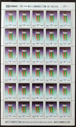 C 1752 Selo Exposicao Telecom Telecomunicacao Comunicacao 1991 Folha