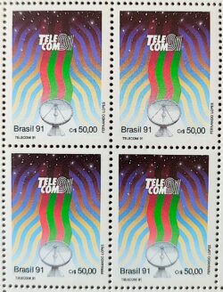 C 1752 Selo Exposicao Telecom Telecomunicacao Comunicacao 1991 Quadra