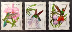 C 1755 Selo BRAPEX Beija Flor Orquidea Filatelia Servico Postal 1991 Serie Completa