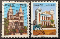 C 1771 Selo Arquitetura Religiosa Igreja Catedral Presbiteriana e Batista 1992 Serie Completa Circulado 1