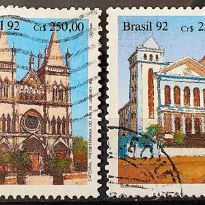C 1771 Selo Arquitetura Religiosa Igreja Catedral Presbiteriana e Batista 1992 Serie Completa Circulado 1
