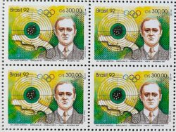 C 1773 Selo Olimpiadas de Barcelona Espanha Tiro ao Alvo Afranio Costa Esporte 1992 Quadra