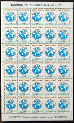 C 1786 Selo Olimpiadas de Barcelona Espanha Mapa Esporte 1992 Folha