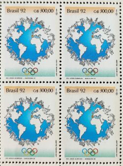 C 1786 Selo Olimpiadas de Barcelona Espanha Mapa Esporte 1992 Quadra