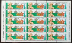 C 1788 Selo UPAEP Descobrimento da America Cristovao Colombo Mapa Navio Espanha 1992 Folha