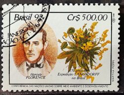 C 1794 Selo Expedicao Longsdorff Meio Ambiente Florence Flora 1992 Circulado 3