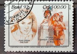 C 1795 Selo Expedicao Longsdorff Meio Ambiente Taunay Indio 1992 Circulado 1