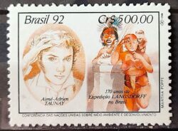 C 1795 Selo Expedicao Longsdorff Meio Ambiente Taunay Indio 1992 Circulado 2