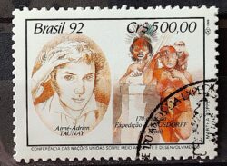 C 1795 Selo Expedicao Longsdorff Meio Ambiente Taunay Indio 1992 Circulado 4