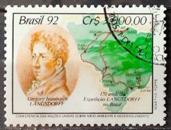 C 1797 Selo Expedicao Longsdorff Meio Ambiente Mapa 1992 Circulado 4