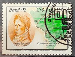 C 1797 Selo Expedicao Longsdorff Meio Ambiente Mapa 1992 Circulado 5