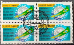 C 1798 Selo Conferencia ECO 92 Rio de Janeiro Suecia Bandeira Meio Ambiente 1992 Quadra CBC RJ