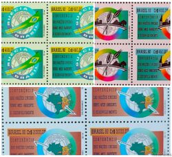 C 1798 Selo Conferencia ECO 92 Rio de Janeiro Suecia Bandeira Meio Ambiente 1992 Quadra Serie Completa