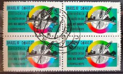 C 1799 Selo Conferencia ECO 92 Rio de Janeiro Meio Ambiente 1992 Quadra Circulado 2