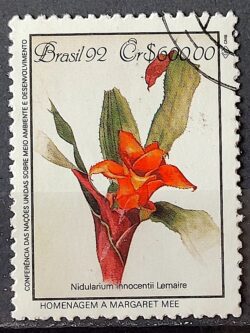 C 1805 Selo Conferencia Meio Ambiente Mata Atlantica Margaret Mee Nidularium 1992 Circulado 3