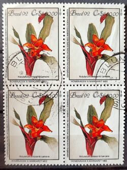 C 1805 Selo Conferencia Meio Ambiente Mata Atlantica Margaret Mee Nidularium 1992 Quadra Circulado 1 Blumenau