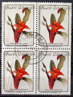 C 1805 Selo Conferencia Meio Ambiente Mata Atlantica Margaret Mee Nidularium 1992 Quadra Circulado 4 Blumenau