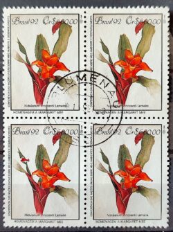 C 1805 Selo Conferencia Meio Ambiente Mata Atlantica Margaret Mee Nidularium 1992 Quadra Circulado 5 Blumenau