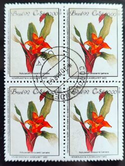 C 1805 Selo Conferencia Meio Ambiente Mata Atlantica Margaret Mee Nidularium 1992 Quadra Circulado Uberaba