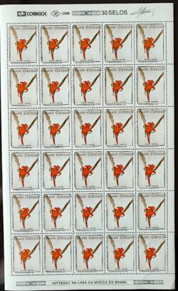 C 1807 Selo Conferencia Meio Ambiente Mata Atlantica Margaret Mee Nidularium Rubens 1992 Folha