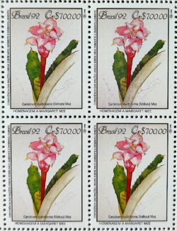 C 1808 Selo Conferencia Meio Ambiente Mata Atlantica Margaret Mee Canistrum 1992 Quadra