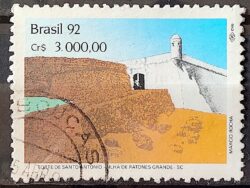 C 1816 Selo Arquitetura Militar Forte Ilha de Ratones Grandes SC 1992 Circulado 1