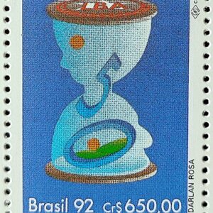 C 1818 Selo 50 Anos Legiao Brasileira de Assistencia Ampulheta Tempo 1992