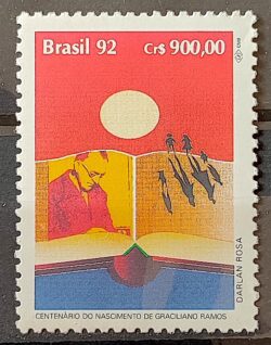C 1821 Selo Dia do Livro Literatura Graciliano Ramos 1992