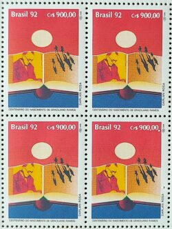 C 1821 Selo Dia do Livro Literatura Graciliano Ramos 1992 Quadra