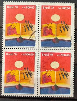 C 1821 Selo Dia do Livro Literatura Graciliano Ramos 1992 Quadra Circulado 1