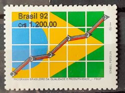 C 1824 Selo Programa de Qualidade e Produtividade Bandeira 1992