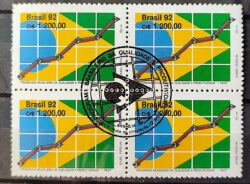 C 1824 Selo Programa de Qualidade e Produtividade Bandeira 1992 Quadra CBC Brasilia