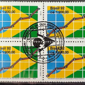 C 1824 Selo Programa de Qualidade e Produtividade Bandeira 1992 Quadra CBC Brasilia