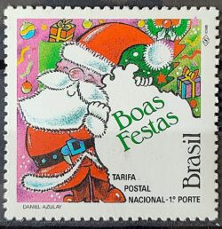 C 1827 Selo Natal Religiao Papai Noel 1992