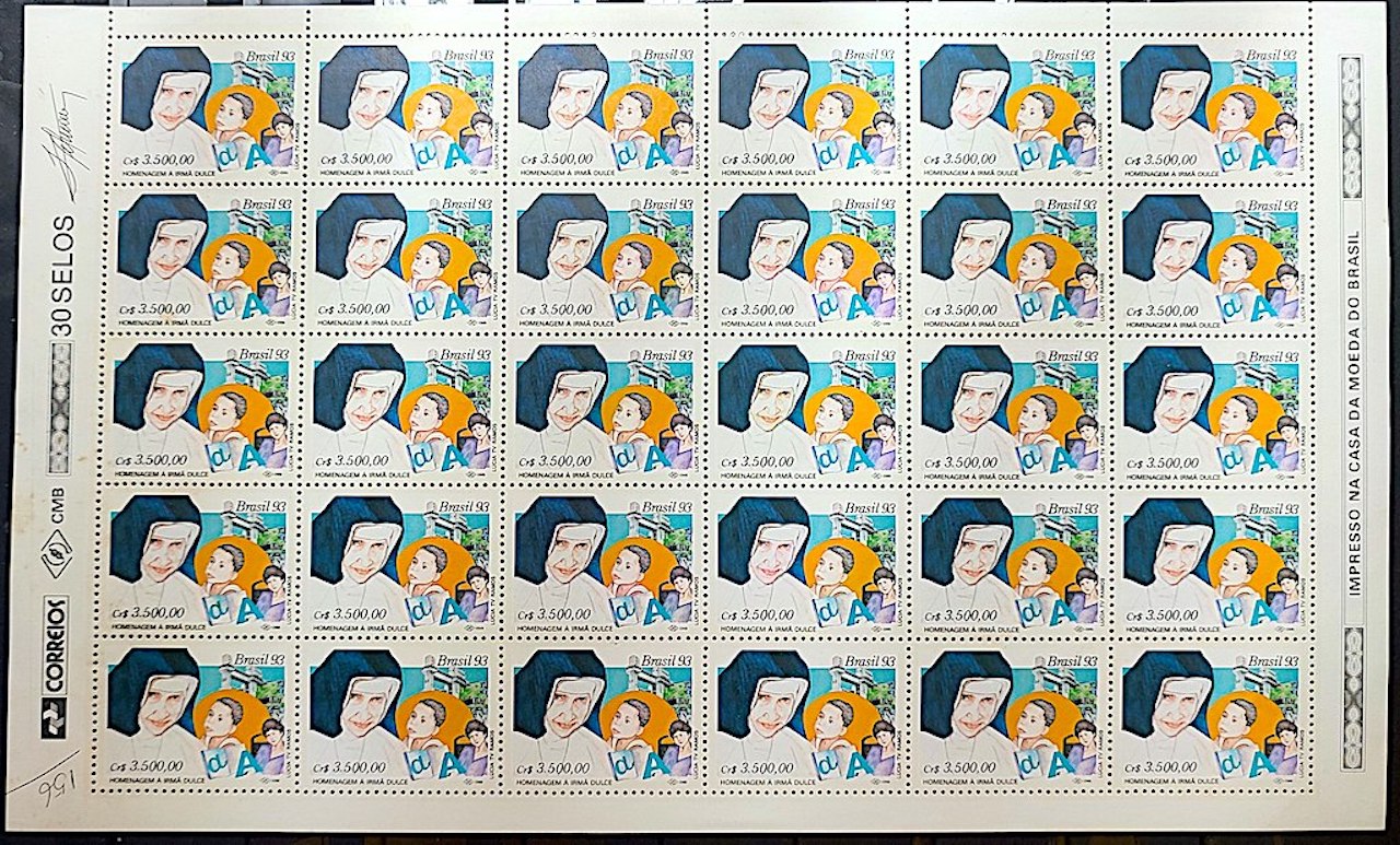 C 1829 Selo Irma Dulce Religiao Elevador Lacerda Bahia Crianca Educacao 1993 Folha