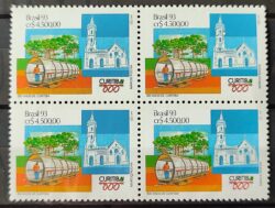 C 1833 Selo 300 Anos Cidade de Curitiba Igreja Transporte Urbano 1993 Quadra