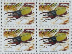 C 1840 Selo Fauna Meio Ambiente Inseto Besouro 1993 Serie Completa Quadra