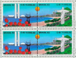 C 1849 Selo Lingua Portuguesa Congresso Nacional Brasilia RJ 1993 Quadra