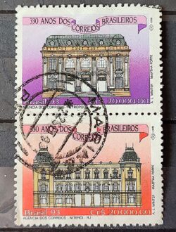 C 1856 Selo 330 Anos dos Correios Brasiliana Servico Postal 1993 Circulado 1