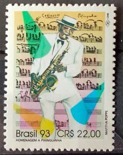 C 1868 Selo Compositores Brasileiros Pixinguinha Musica Saxofone 1993