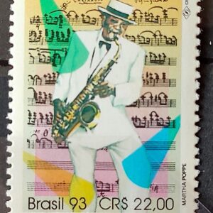 C 1868 Selo Compositores Brasileiros Pixinguinha Musica Saxofone 1993