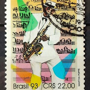 C 1868 Selo Compositores Brasileiros Pixinguinha Musica Saxofone 1993 Circulado 1