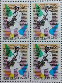 C 1868 Selo Compositores Brasileiros Pixinguinha Musica Saxofone 1993 Quadra