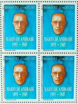 C 1869 Selo Dia do Livro Literatura Mario de Andrade 1993 Quadra